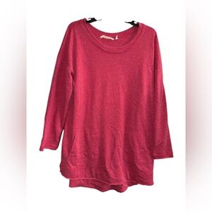 Soft Surroundings Vibrant Red Knit Long Sleeve Top Size Large